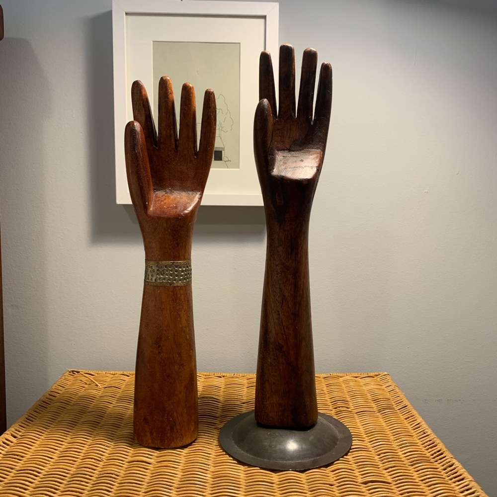 Wooden jewelry hands